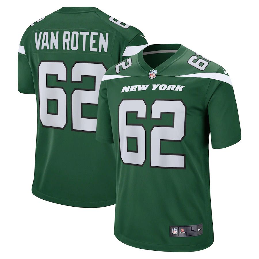 Men New York Jets #62 Greg Van Roten Nike Gotham Green Game NFL Jersey